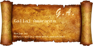 Gallaj Amaranta névjegykártya